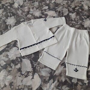 Petite Bouchon - baby sailor style (2) pc set 6 mo